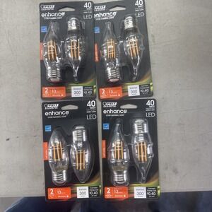 Feit Electric 40-Watt Equivalent B10 E26 Base Dimmable Bulb, Soft White 8 Pack